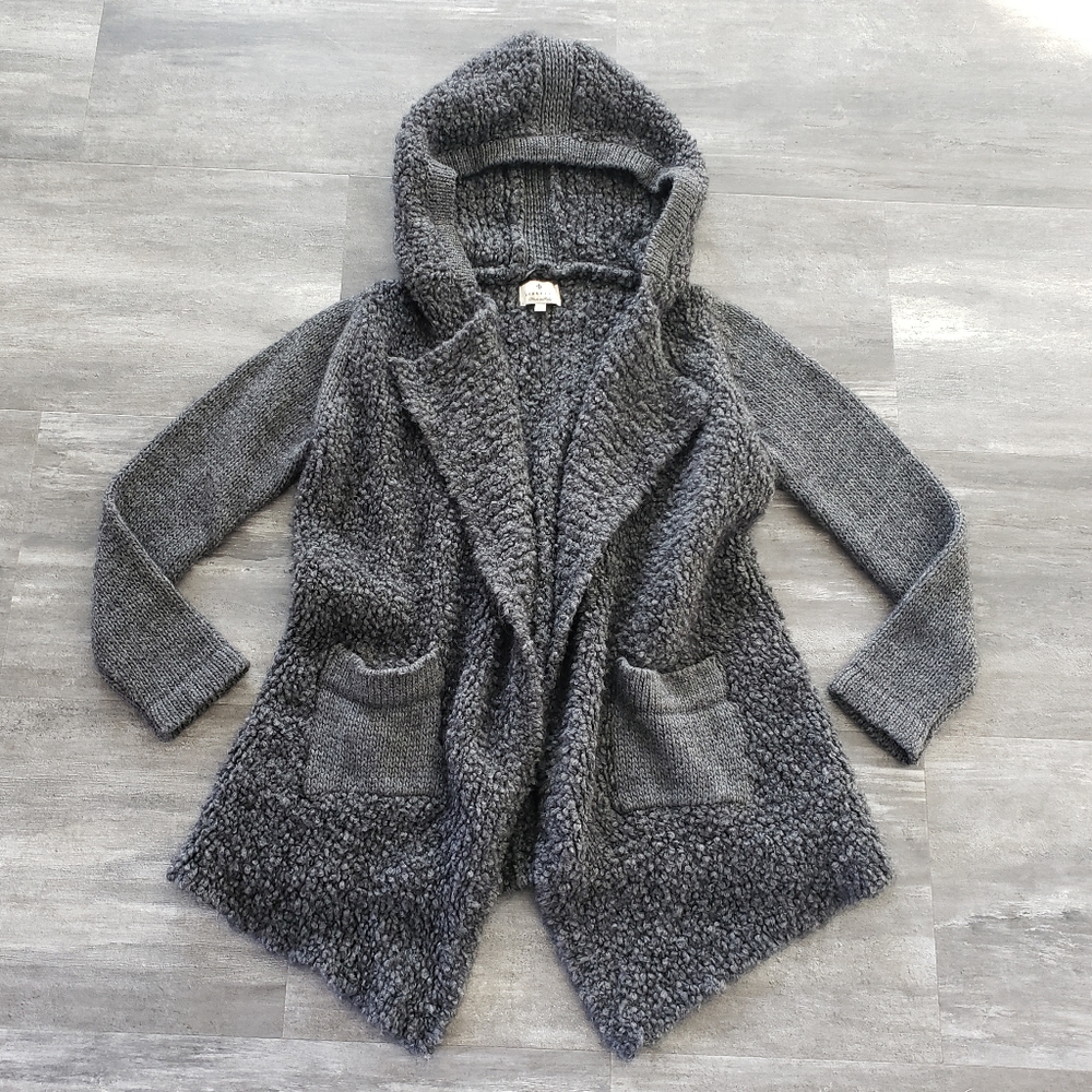 Dark Grey Berretti Chunky Cardigan Long Sleeve